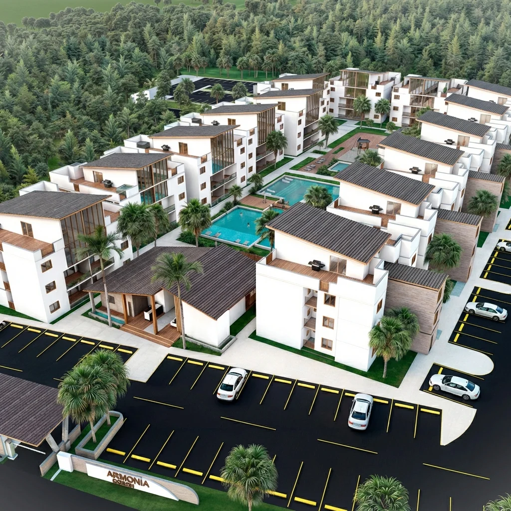 Arquitectura moderna y sostenible de Armonía Cosón en Las Terrenas